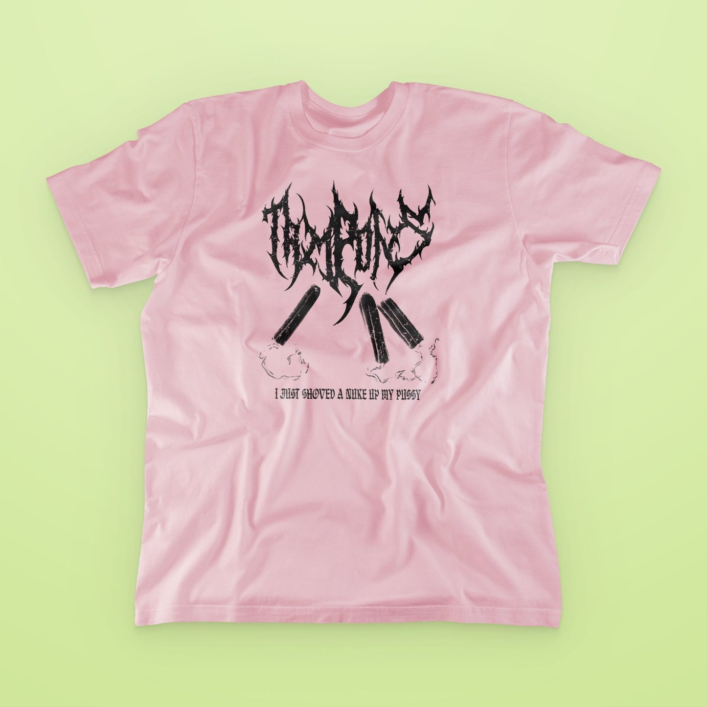 Black Metal Tampon T-Shirt - Black on Pastels