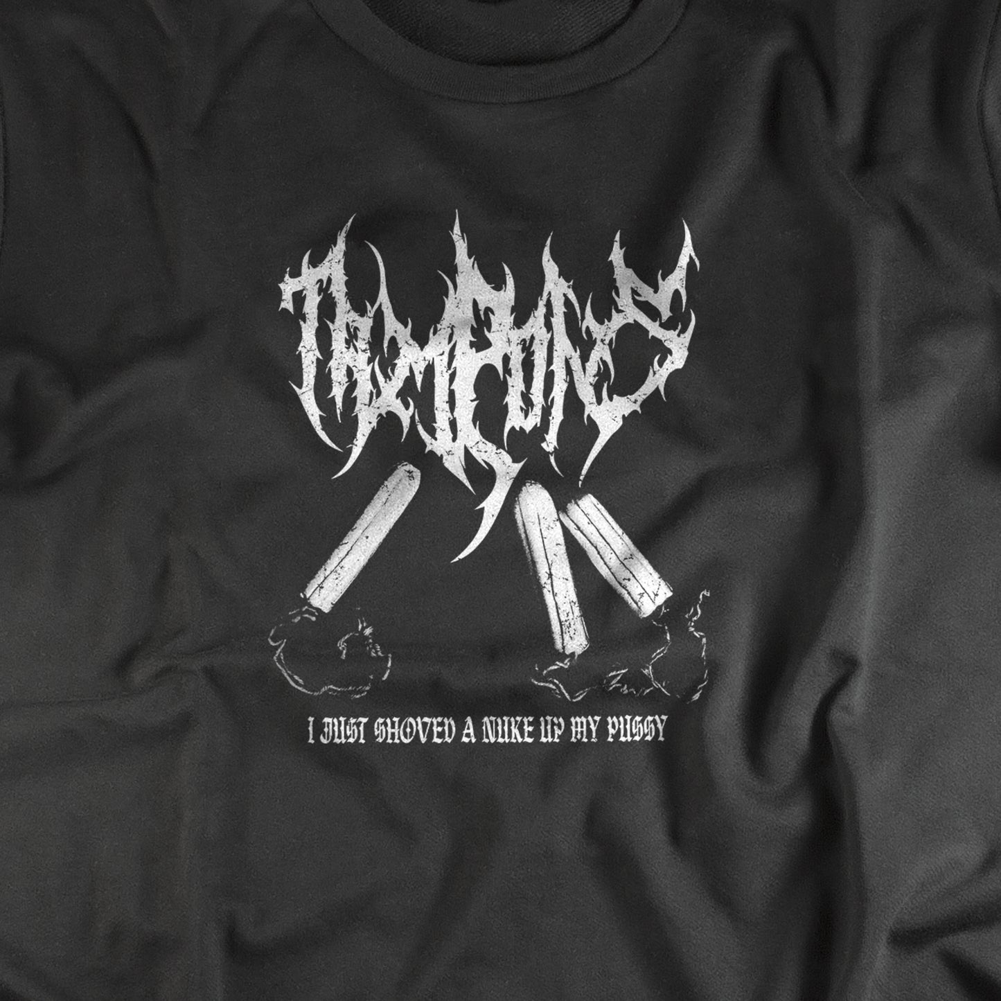 Black Metal Tampon T-Shirt - White on Black