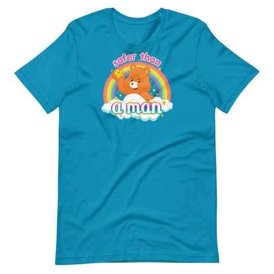 Safer Than a Man Feminist Bear T-Shirt